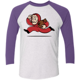 T-Shirts Heather White/Purple Rush / X-Small Bella Ciao City Men's Triblend 3/4 Sleeve