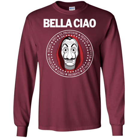T-Shirts Maroon / S Bella Ciao Men's Long Sleeve T-Shirt