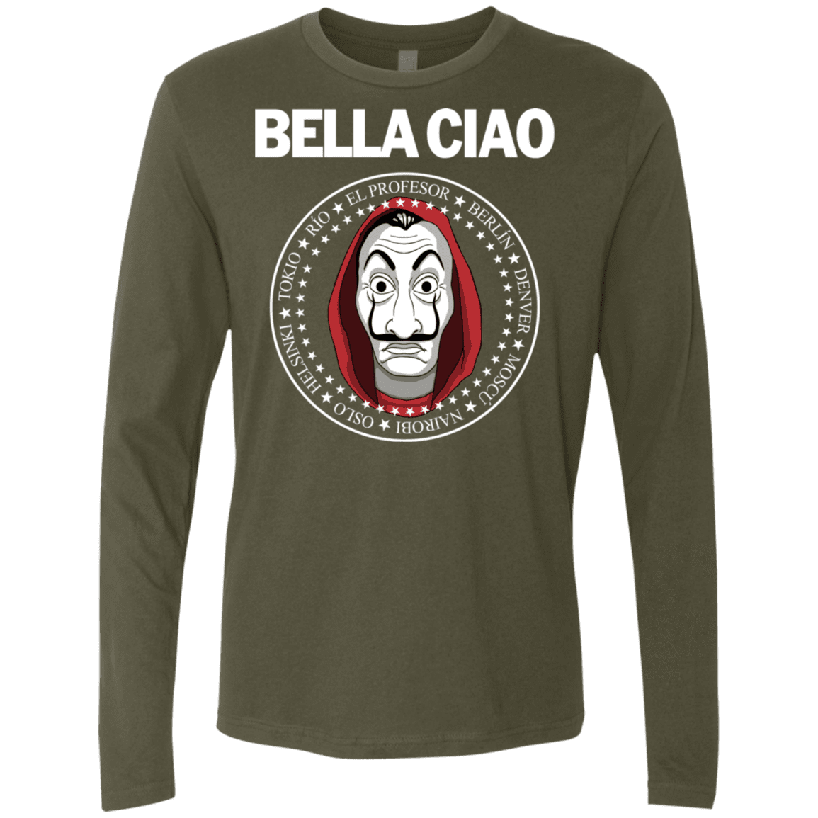 T-Shirts Military Green / S Bella Ciao Men's Premium Long Sleeve