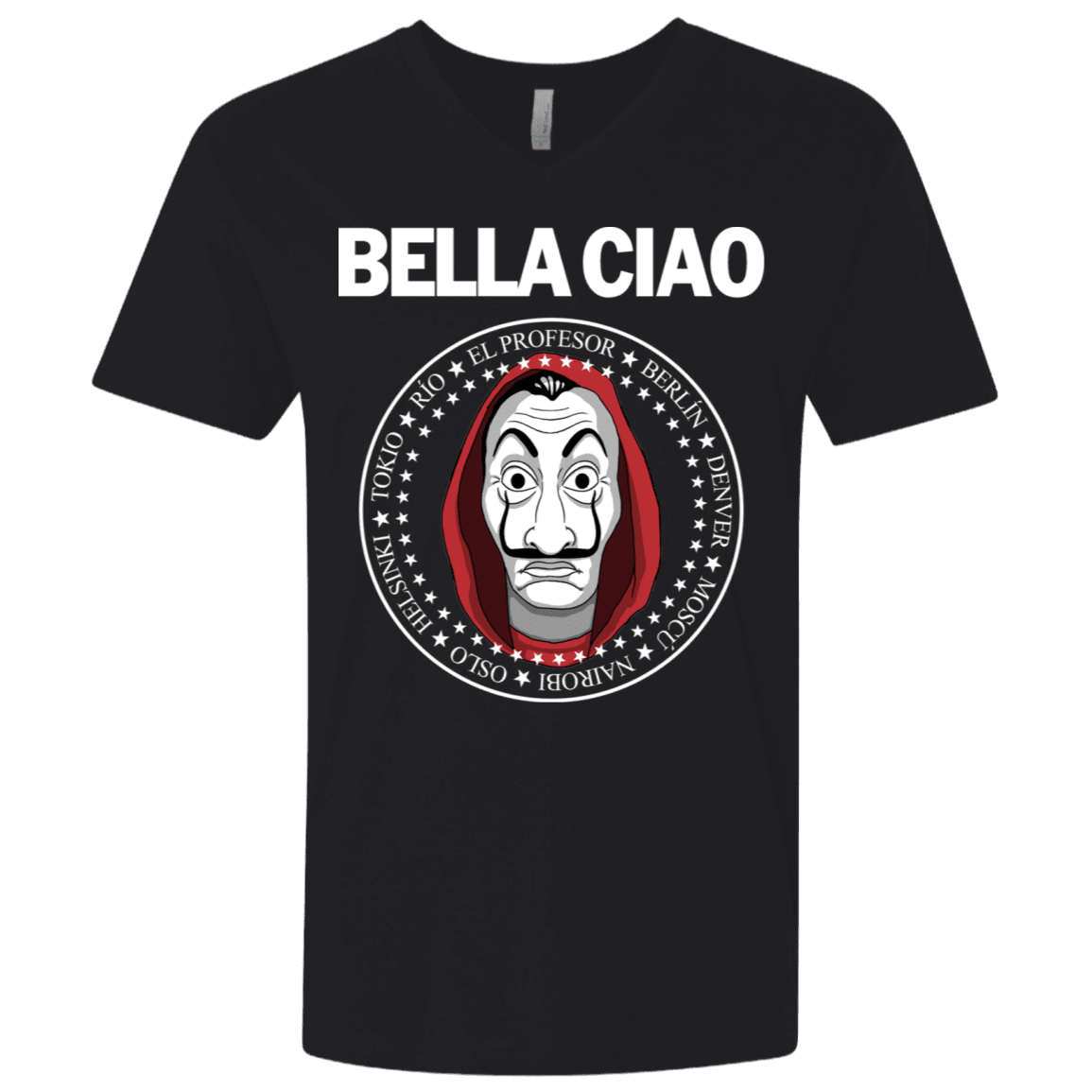 T-Shirts Black / X-Small Bella Ciao Men's Premium V-Neck