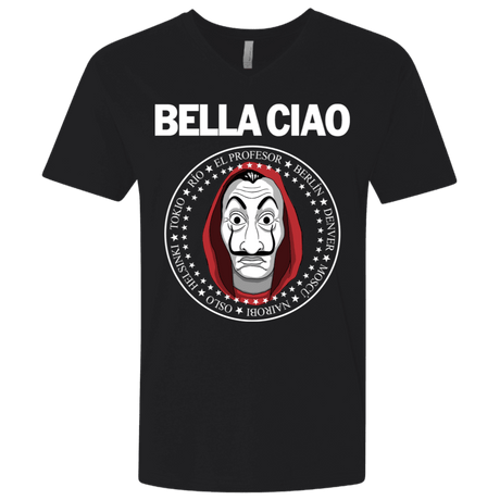 T-Shirts Black / X-Small Bella Ciao Men's Premium V-Neck