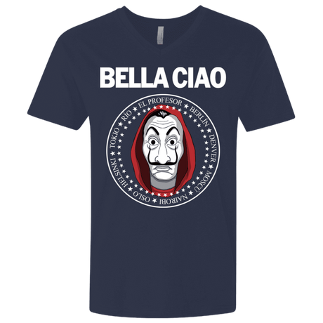 T-Shirts Midnight Navy / X-Small Bella Ciao Men's Premium V-Neck