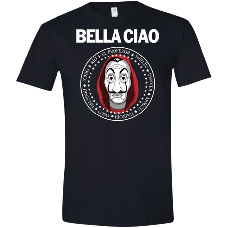 T-Shirts Black / X-Small Bella Ciao Men's Semi-Fitted Softstyle