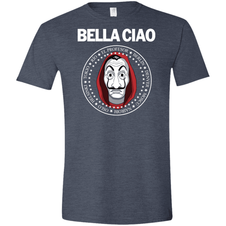 T-Shirts Heather Navy / S Bella Ciao Men's Semi-Fitted Softstyle