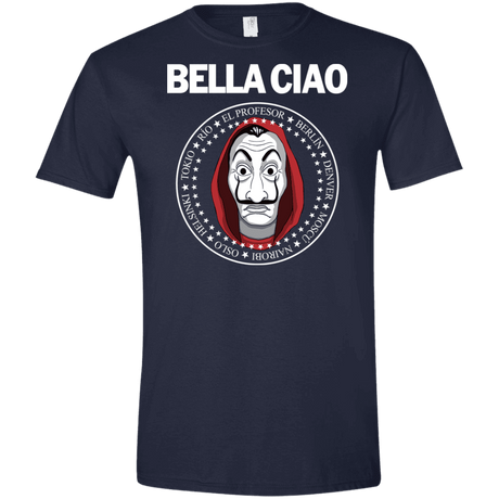 T-Shirts Navy / X-Small Bella Ciao Men's Semi-Fitted Softstyle