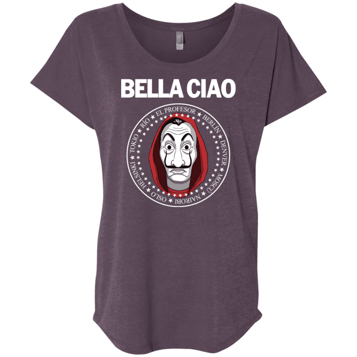 T-Shirts Vintage Purple / X-Small Bella Ciao Triblend Dolman Sleeve