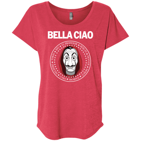 T-Shirts Vintage Red / X-Small Bella Ciao Triblend Dolman Sleeve