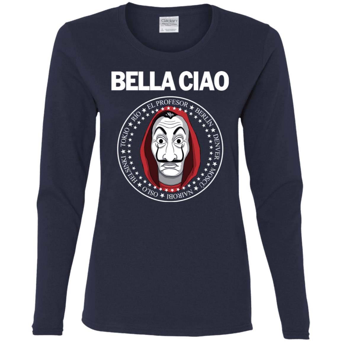 T-Shirts Navy / S Bella Ciao Women's Long Sleeve T-Shirt