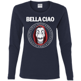 T-Shirts Navy / S Bella Ciao Women's Long Sleeve T-Shirt