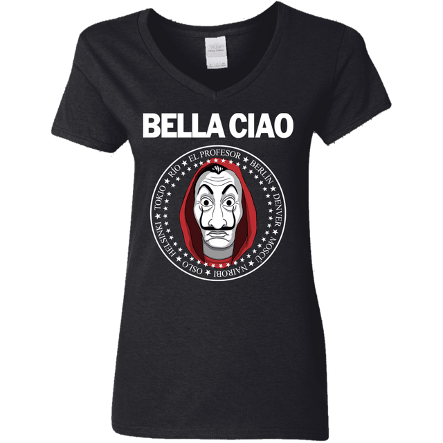 T-Shirts Black / S Bella Ciao Women's V-Neck T-Shirt