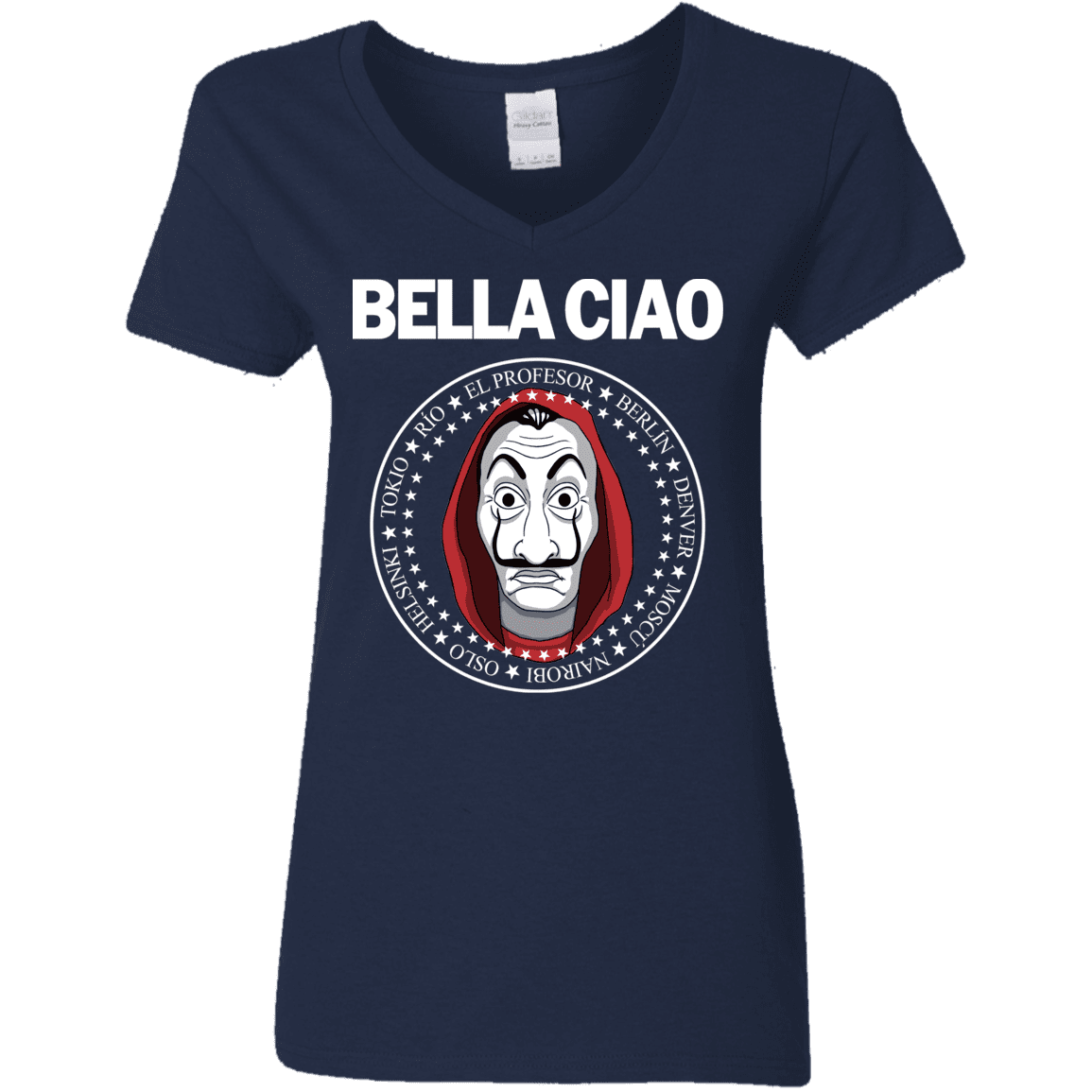 T-Shirts Navy / S Bella Ciao Women's V-Neck T-Shirt