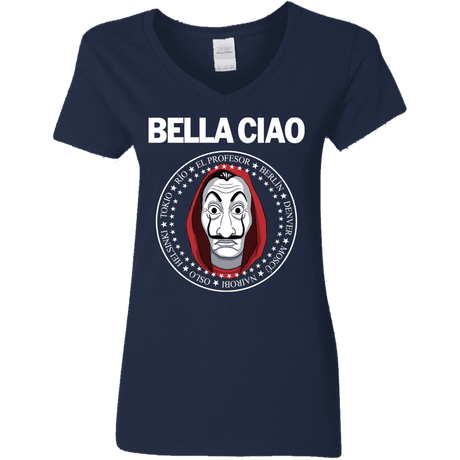 T-Shirts Navy / S Bella Ciao Women's V-Neck T-Shirt