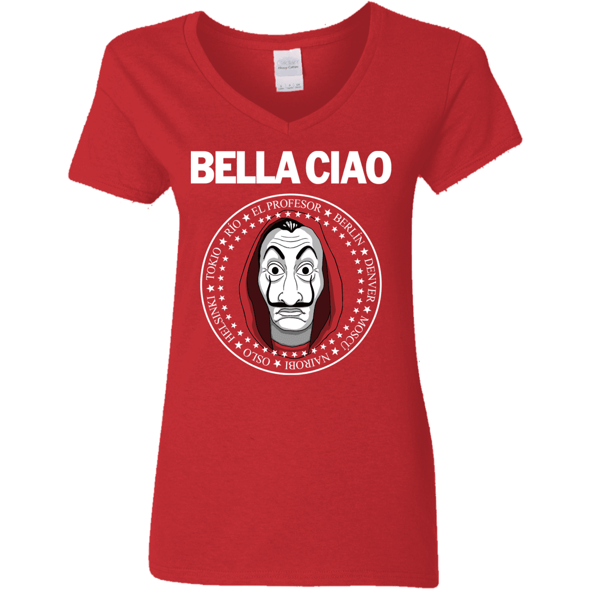 T-Shirts Red / S Bella Ciao Women's V-Neck T-Shirt