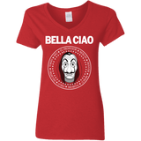 T-Shirts Red / S Bella Ciao Women's V-Neck T-Shirt