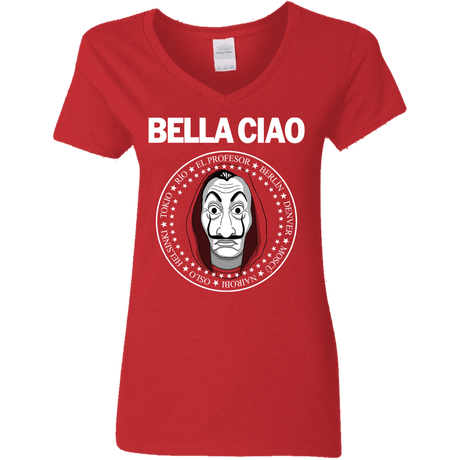 T-Shirts Red / S Bella Ciao Women's V-Neck T-Shirt