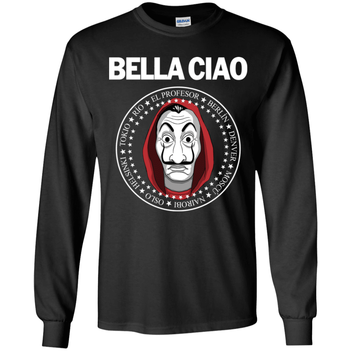 T-Shirts Black / YS Bella Ciao Youth Long Sleeve T-Shirt