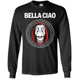 T-Shirts Black / YS Bella Ciao Youth Long Sleeve T-Shirt