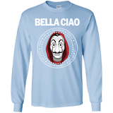 T-Shirts Light Blue / YS Bella Ciao Youth Long Sleeve T-Shirt