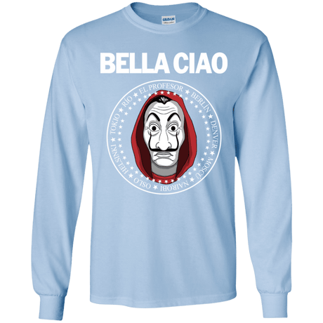 T-Shirts Light Blue / YS Bella Ciao Youth Long Sleeve T-Shirt