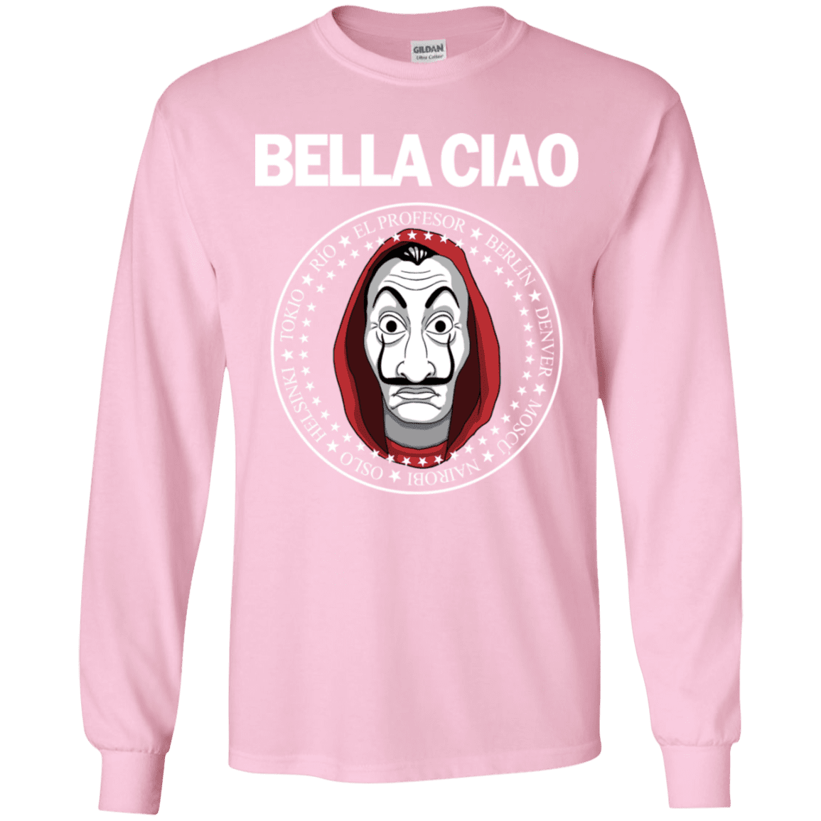 T-Shirts Light Pink / YS Bella Ciao Youth Long Sleeve T-Shirt
