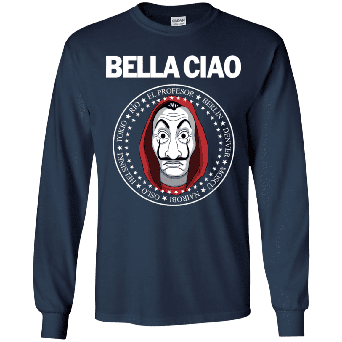 T-Shirts Navy / YS Bella Ciao Youth Long Sleeve T-Shirt