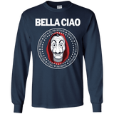 T-Shirts Navy / YS Bella Ciao Youth Long Sleeve T-Shirt