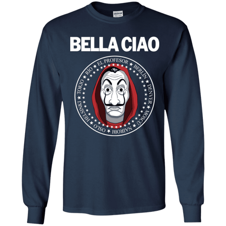 T-Shirts Navy / YS Bella Ciao Youth Long Sleeve T-Shirt