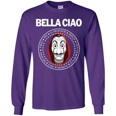 T-Shirts Purple / YS Bella Ciao Youth Long Sleeve T-Shirt