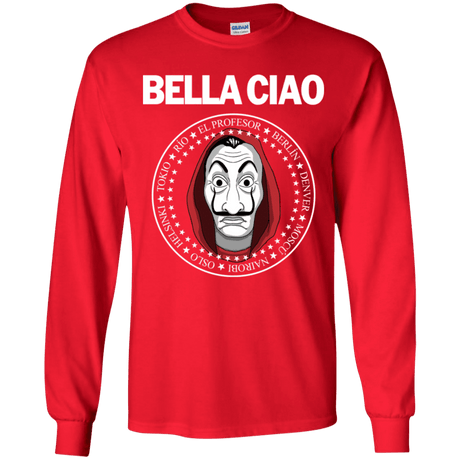 T-Shirts Red / YS Bella Ciao Youth Long Sleeve T-Shirt