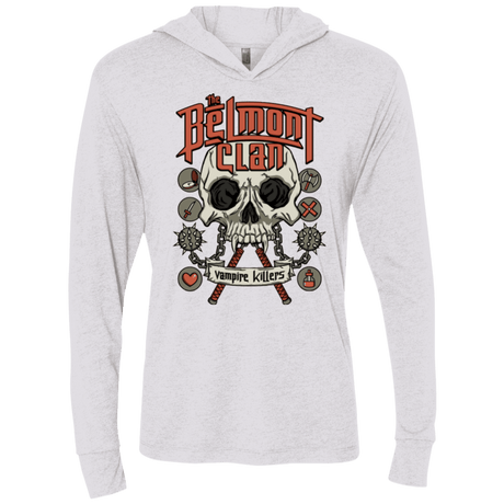 T-Shirts Heather White / X-Small Belmont Clan Triblend Long Sleeve Hoodie Tee