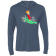 T-Shirts Indigo / X-Small Bender and Fry Triblend Long Sleeve Hoodie Tee