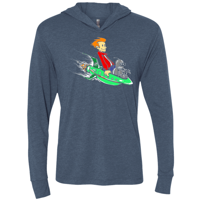 T-Shirts Indigo / X-Small Bender and Fry Triblend Long Sleeve Hoodie Tee