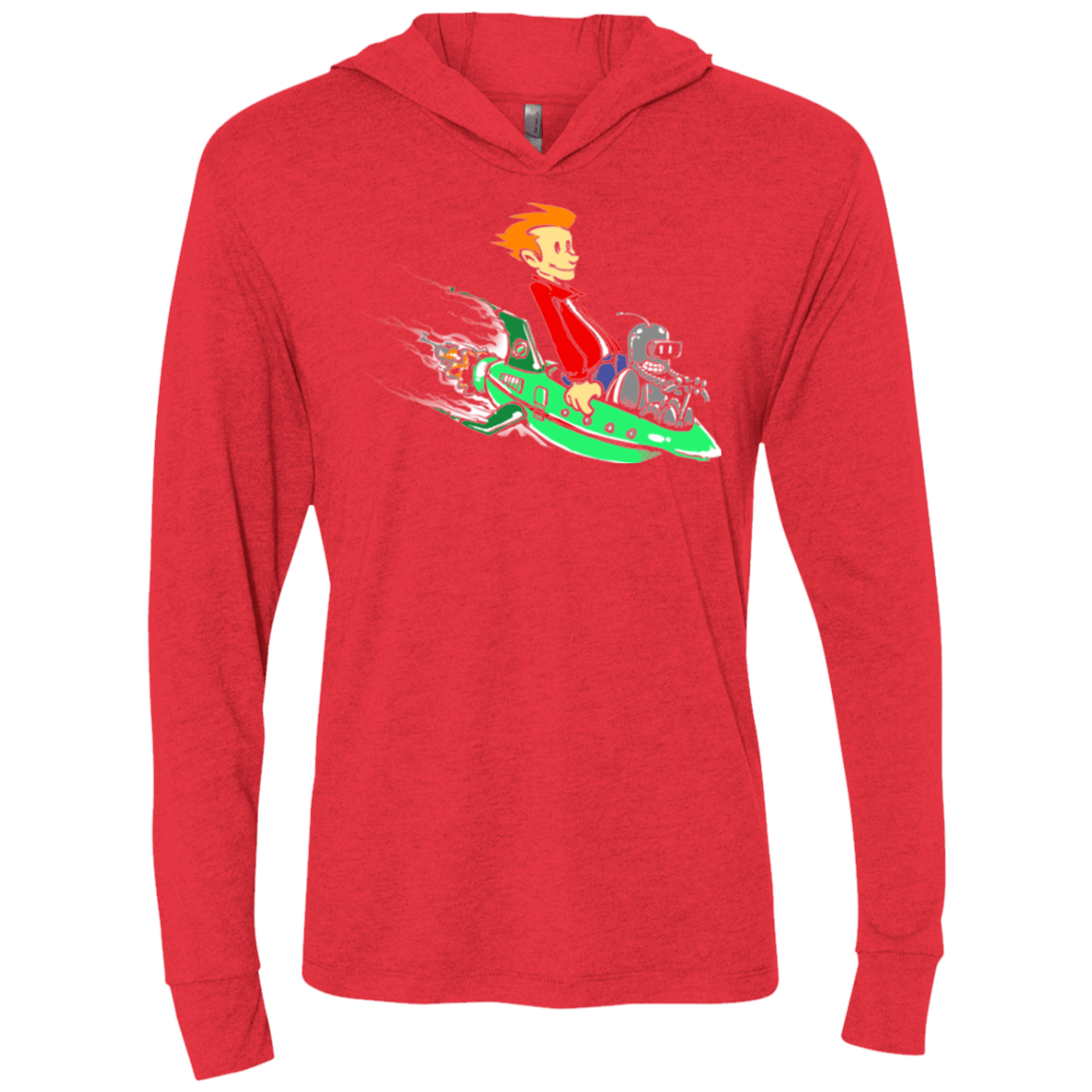 T-Shirts Vintage Red / X-Small Bender and Fry Triblend Long Sleeve Hoodie Tee