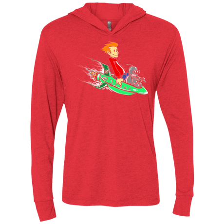 T-Shirts Vintage Red / X-Small Bender and Fry Triblend Long Sleeve Hoodie Tee