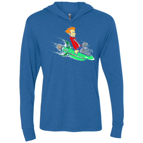 T-Shirts Vintage Royal / X-Small Bender and Fry Triblend Long Sleeve Hoodie Tee