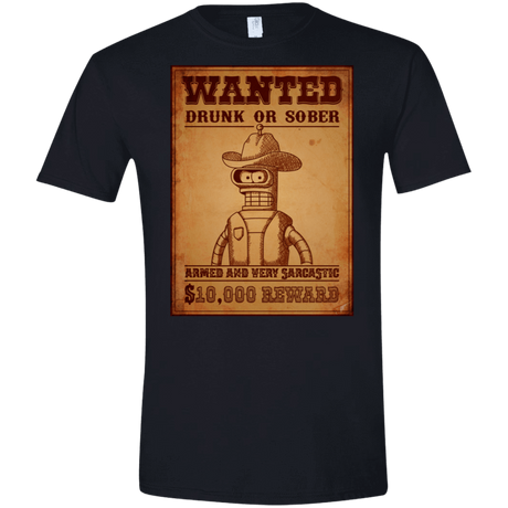 T-Shirts Black / X-Small Bender Wanted Men's Semi-Fitted Softstyle