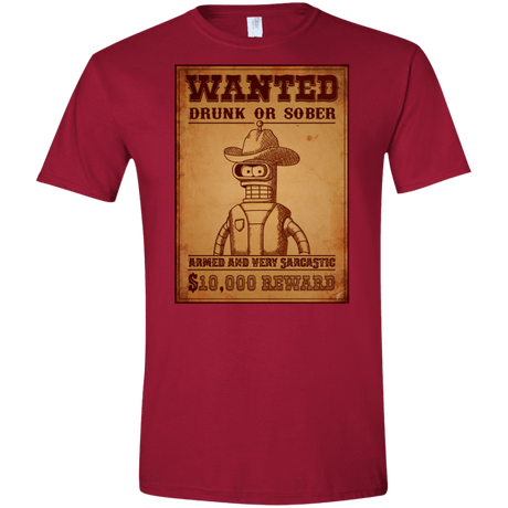T-Shirts Cardinal Red / S Bender Wanted Men's Semi-Fitted Softstyle