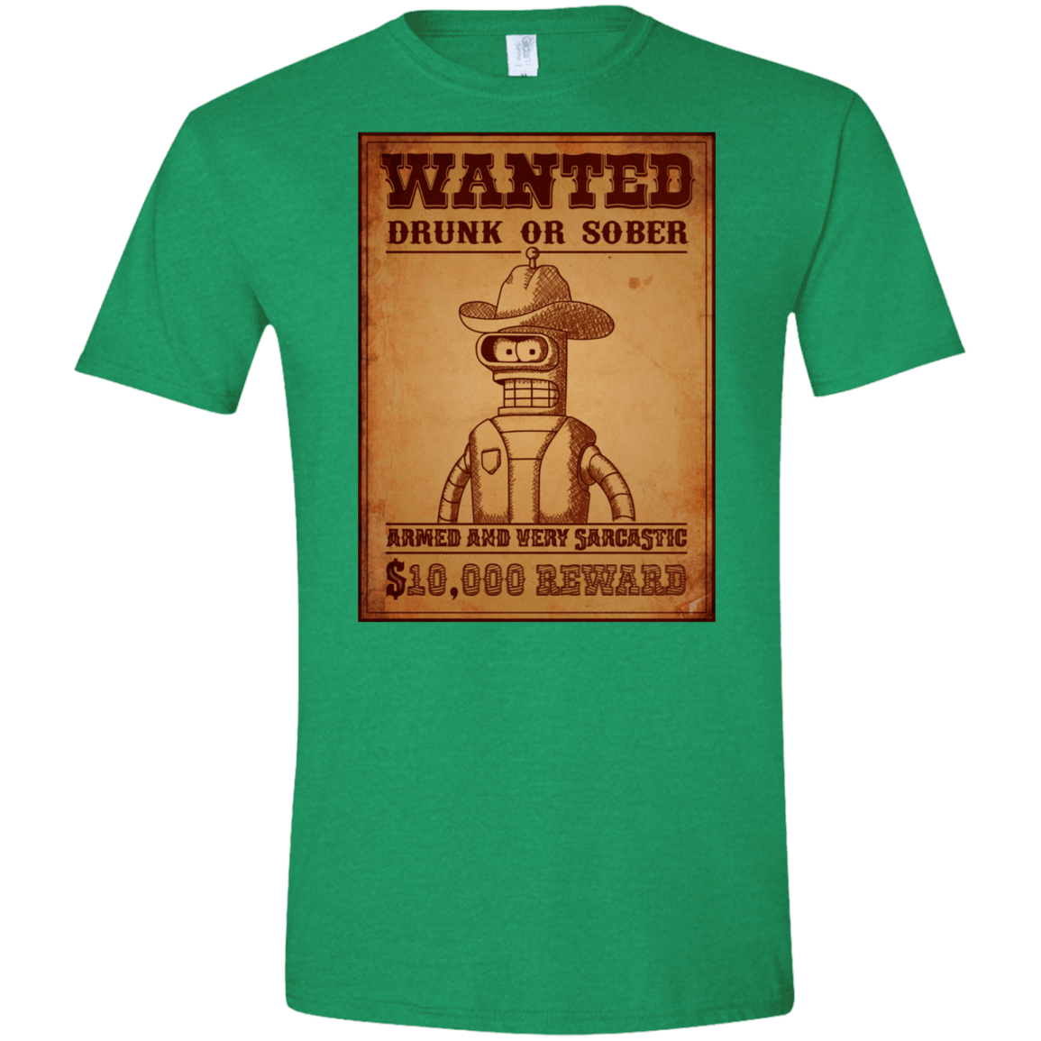 T-Shirts Heather Irish Green / S Bender Wanted Men's Semi-Fitted Softstyle