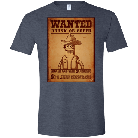 T-Shirts Heather Navy / S Bender Wanted Men's Semi-Fitted Softstyle