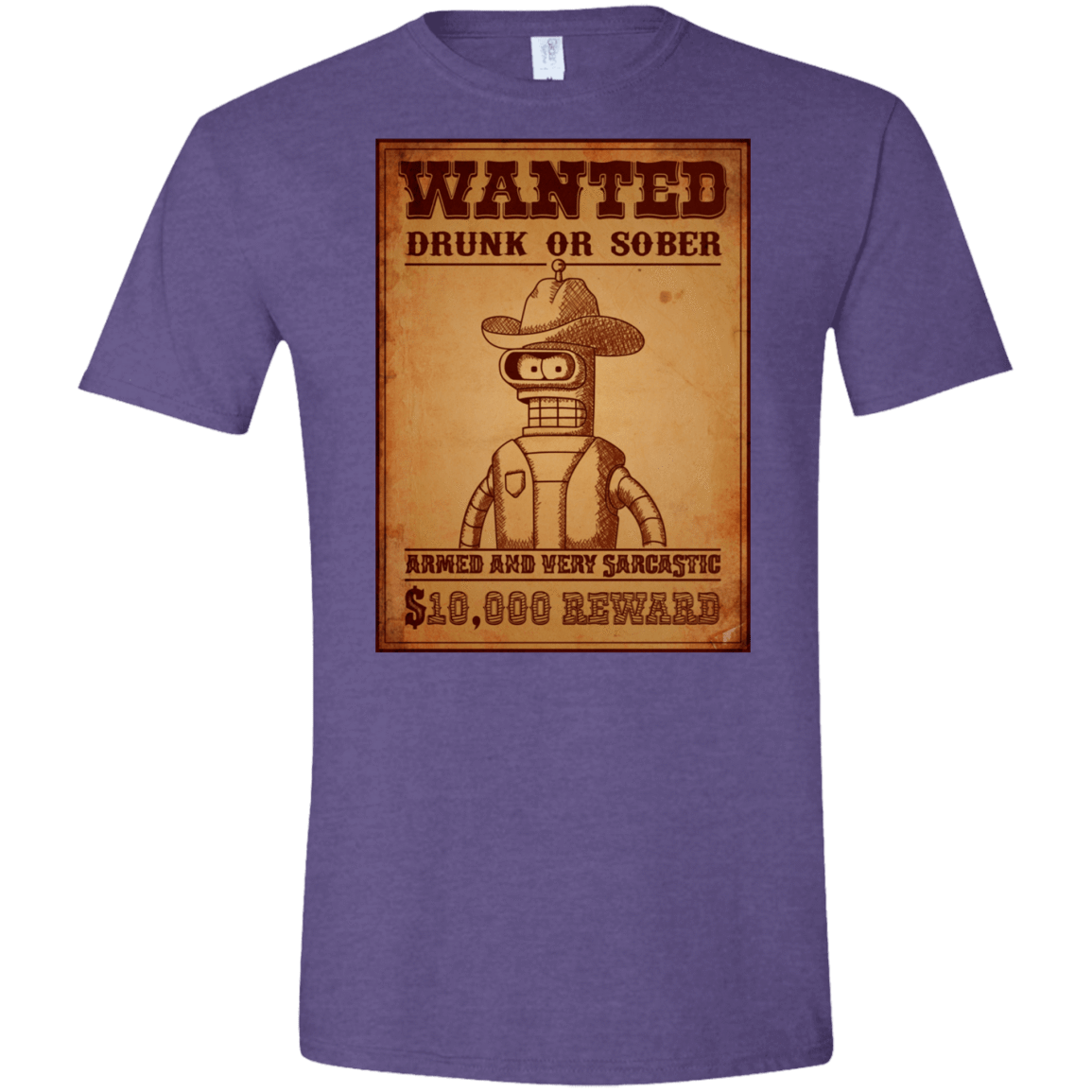 T-Shirts Heather Purple / S Bender Wanted Men's Semi-Fitted Softstyle