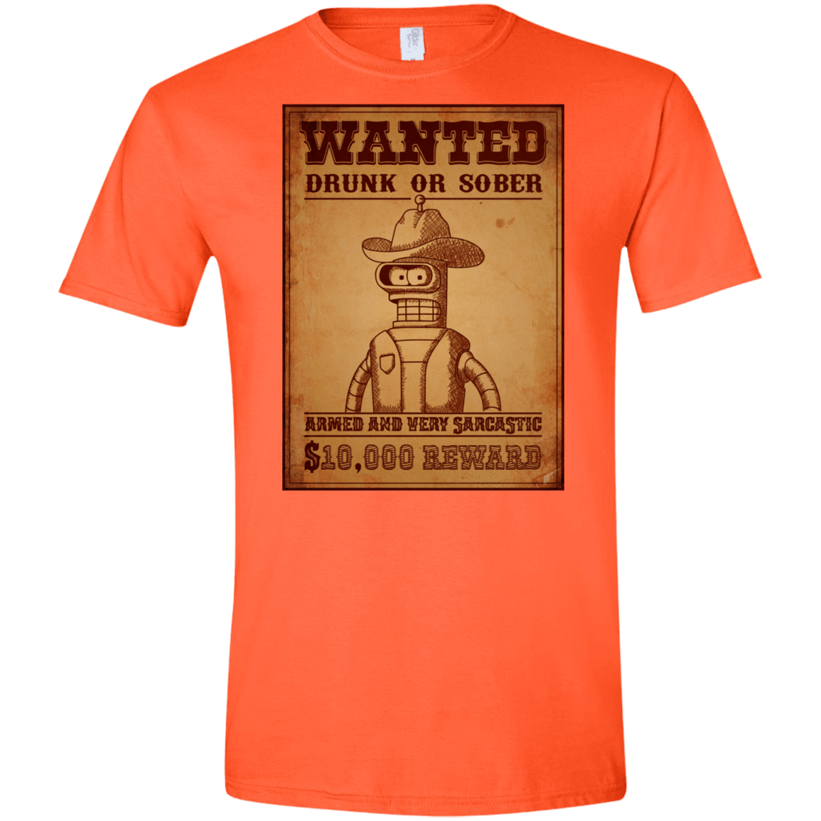 T-Shirts Orange / S Bender Wanted Men's Semi-Fitted Softstyle