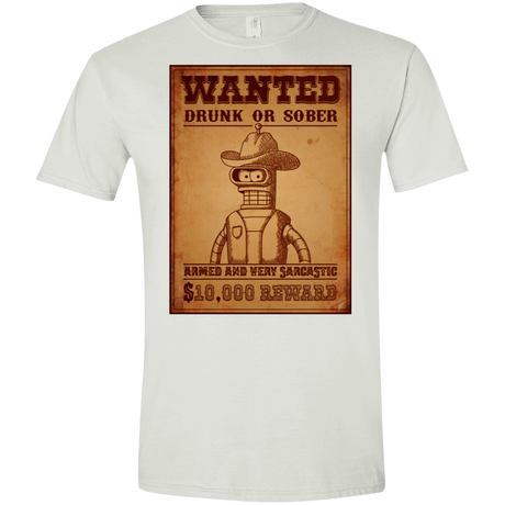 T-Shirts White / X-Small Bender Wanted Men's Semi-Fitted Softstyle