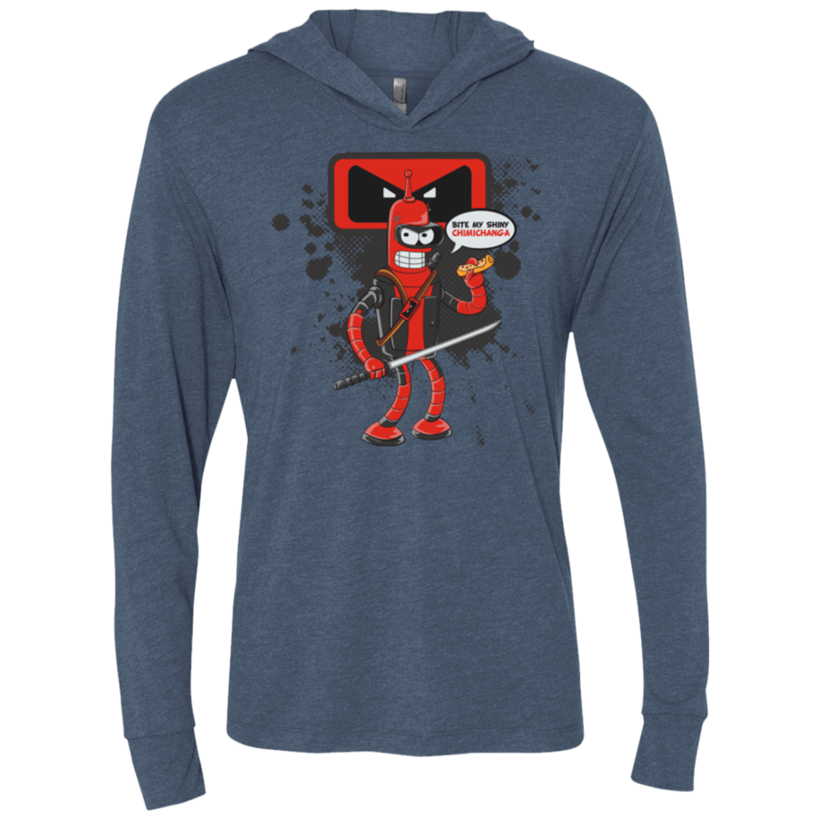 T-Shirts Indigo / X-Small Bending The Fourth Wall Triblend Long Sleeve Hoodie Tee