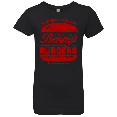 T-Shirts Black / YXS Benny's Burgers Girls Premium T-Shirt