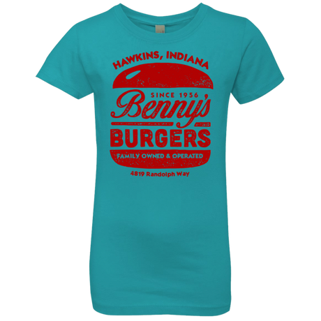 T-Shirts Tahiti Blue / YXS Benny's Burgers Girls Premium T-Shirt