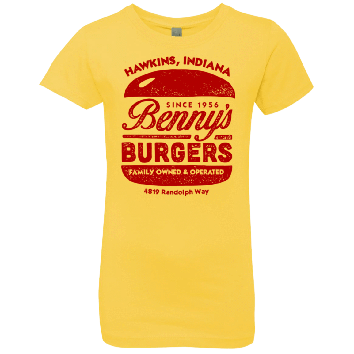 T-Shirts Vibrant Yellow / YXS Benny's Burgers Girls Premium T-Shirt
