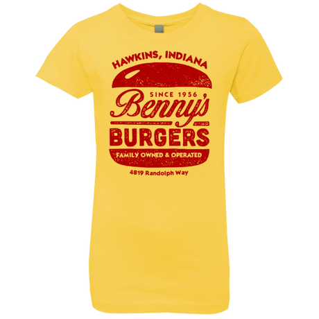 T-Shirts Vibrant Yellow / YXS Benny's Burgers Girls Premium T-Shirt