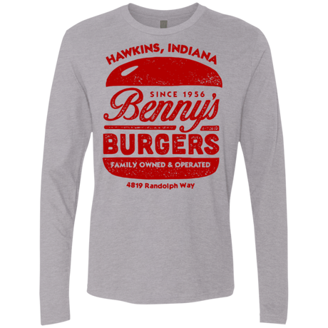 T-Shirts Heather Grey / Small Benny's Burgers Men's Premium Long Sleeve