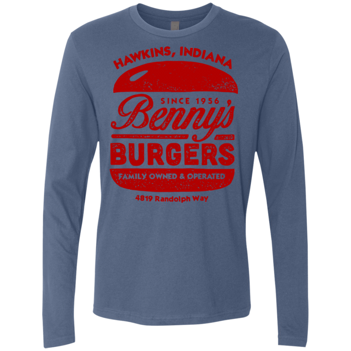 T-Shirts Indigo / Small Benny's Burgers Men's Premium Long Sleeve