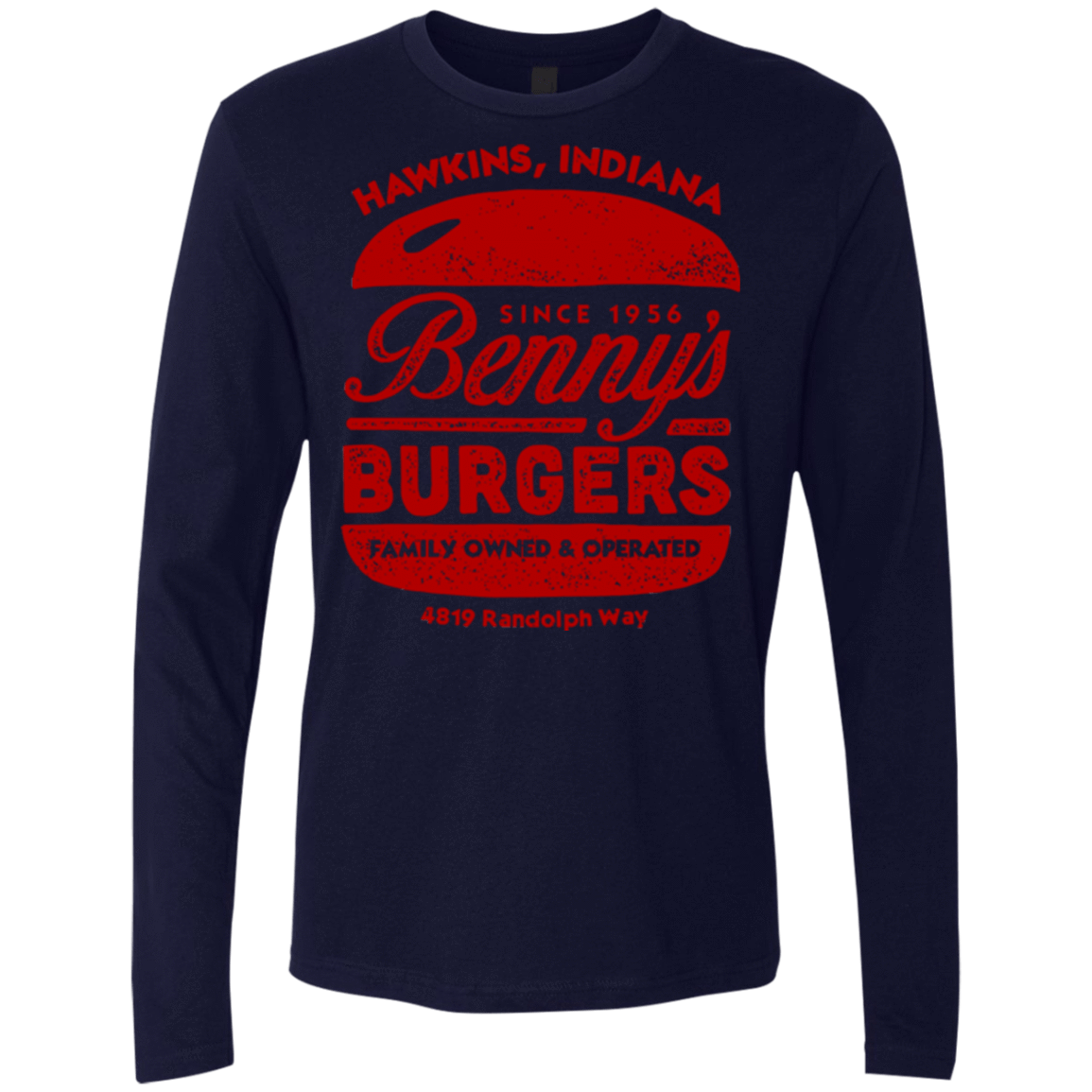 T-Shirts Midnight Navy / Small Benny's Burgers Men's Premium Long Sleeve